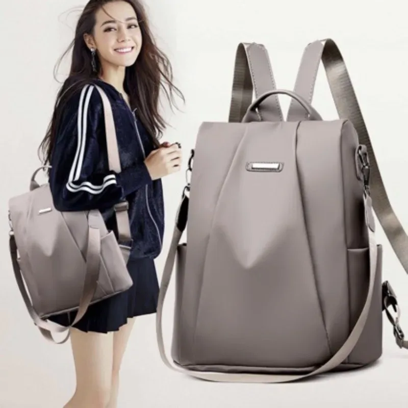 Sac à dos pour femmes, sac à dos Oxford de couleur unie avec grande capacité antivol, sac de voyage scolaire, nouveau sac.