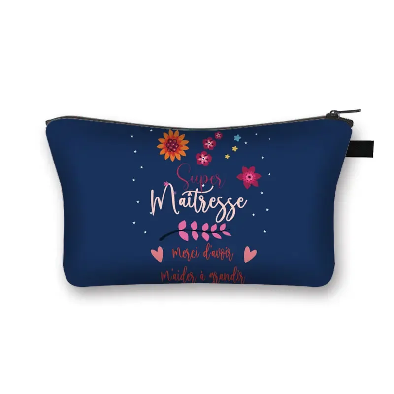 merci enseignant/ gracias maestra/ merci maitresse trousse à cosmétiques femmes trousse de maquillage filles organisateur cosmétique cadeau de remise des diplômes