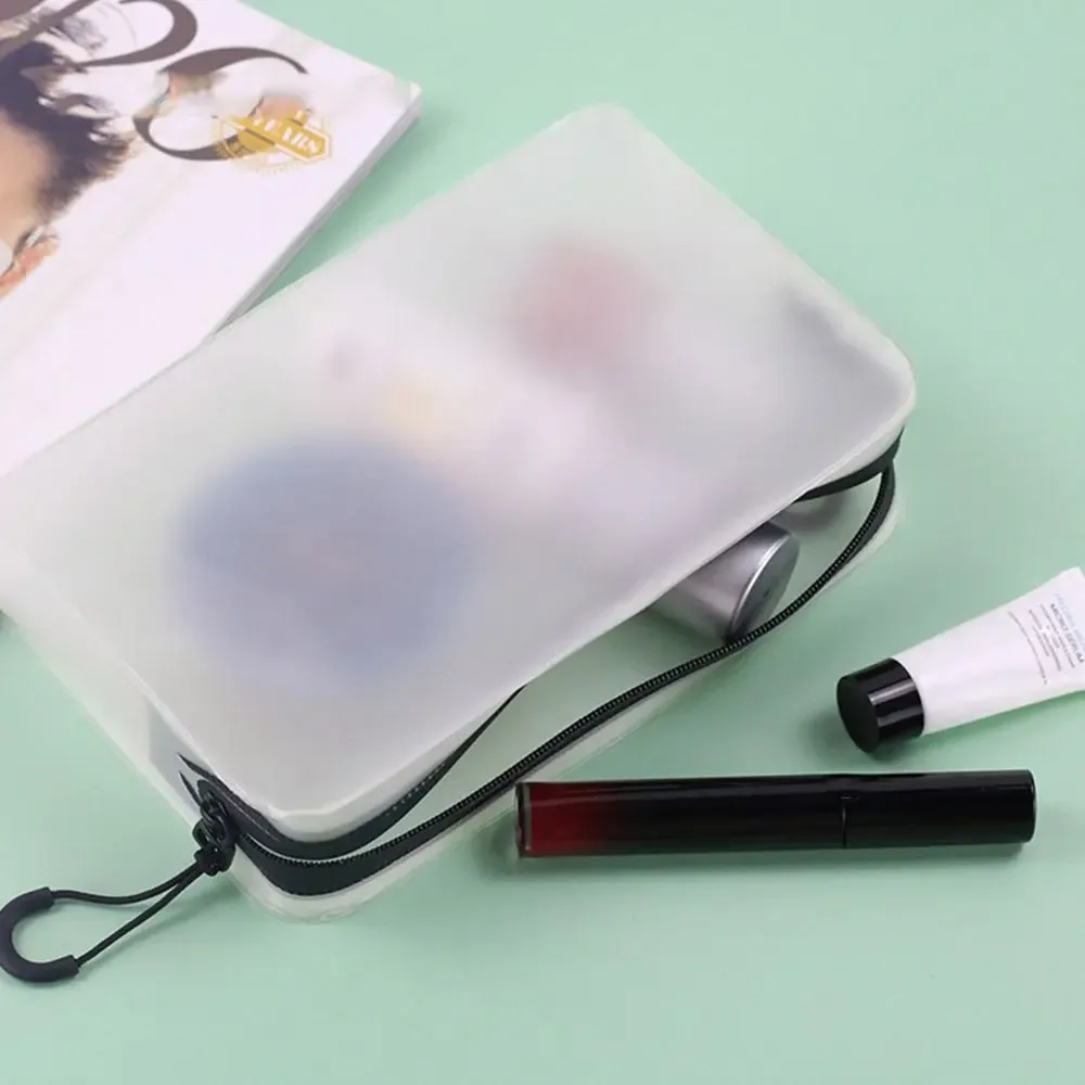 sac de rangement pour salle de bain, trousse de toilette pour femme, sac de rangement pour maquillage en tpu, trousse de maquillage mate, sac à film souple, trousse à cosmétiques transparente