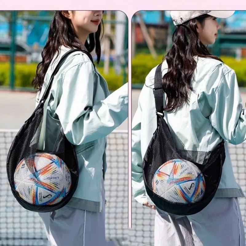 sac à bandoulière en maille portable, sac à dos multifonctionnel pour le rangement de ballons de football, sac de rangement pour ballons de basketball et de volley-ball d'extérieur