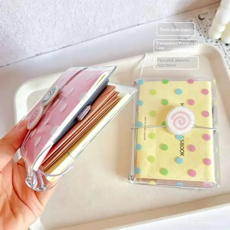 porte-passeport imprimé à pois, 1 pièce, avec bande élastique transparente, housse de passeport portable, étui de protection transparent pour passeport