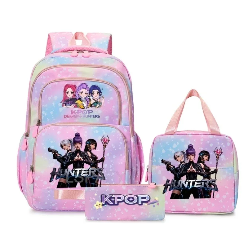 sacs à dos kpop colorés pour garçons, rumi mira zoey huntr/x saja, sacs d'école décontractés, sacs de voyage imprimés, mochila