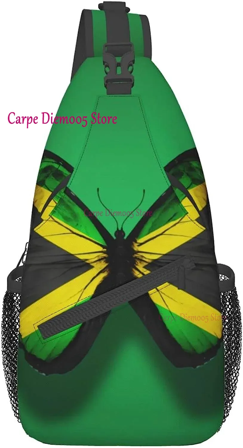 sac à dos à bandoulière drapeau de la jamaïque pour hommes et femmes, sac de sport durable pour le cyclisme, les voyages, la randonnée, le jour