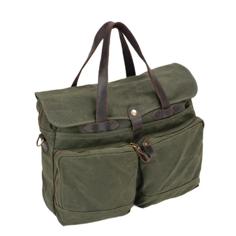 sac pour homme en toile cirée souple, sacoche d'affaires, sacoche pour ordinateur portable 15,61 pouces, sac à main décontracté, sac à bandoulière, sacoche bandoulière
