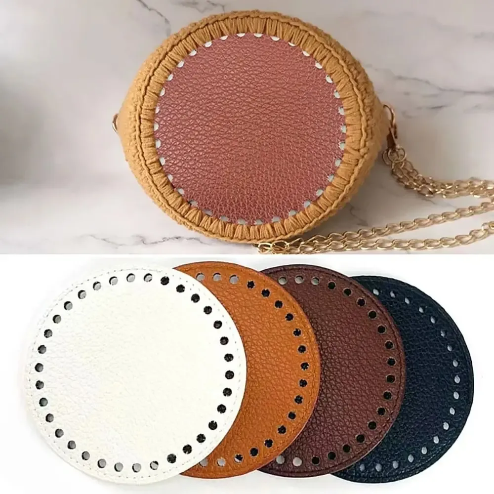 Pièces de sac en cuir faites à la main, fond de sac rond, accessoires de bricolage, sacs à bandoulière initiés, nouveau, 12cm