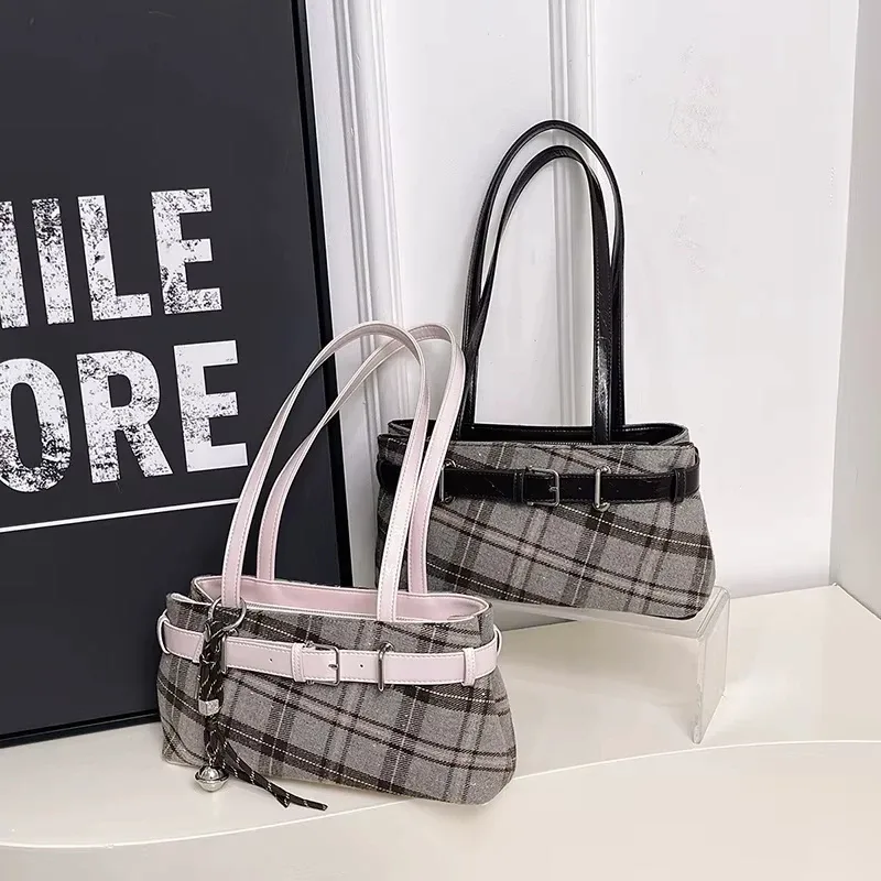 sacs à bandoulière en cuir pu doux rétro à carreaux, grande capacité, sacs à la mode pour femmes, vente chaude, sacs à main pour femmes avec fermeture éclair