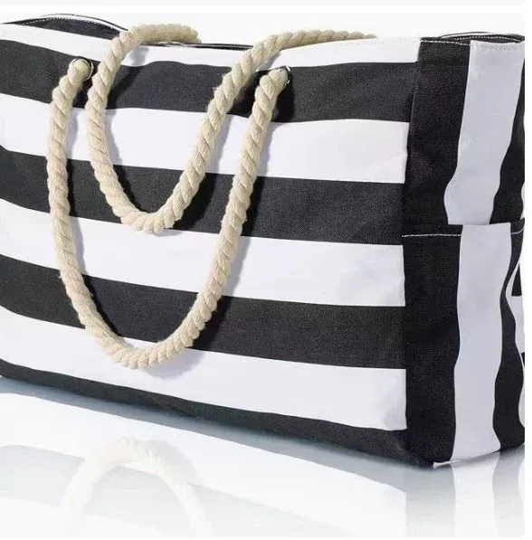 cadeau personnalisé pour la fête des mères, sac de plage rayé avec fermeture éclair, sac fourre-tout avec nom personnalisé, sacs fourre-tout pour les demoiselles d'honneur, sac de piscine imperméable