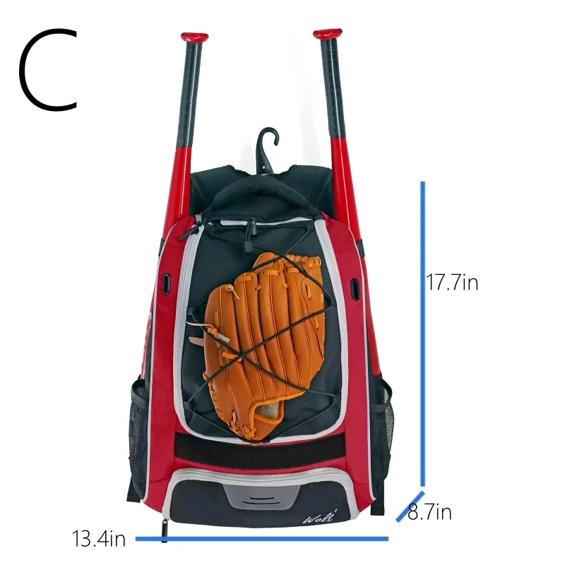sac à dos de baseball softball avec compartiment pour chaussures, batte de softball d'extérieur, grande capacité, pour jeune adulte