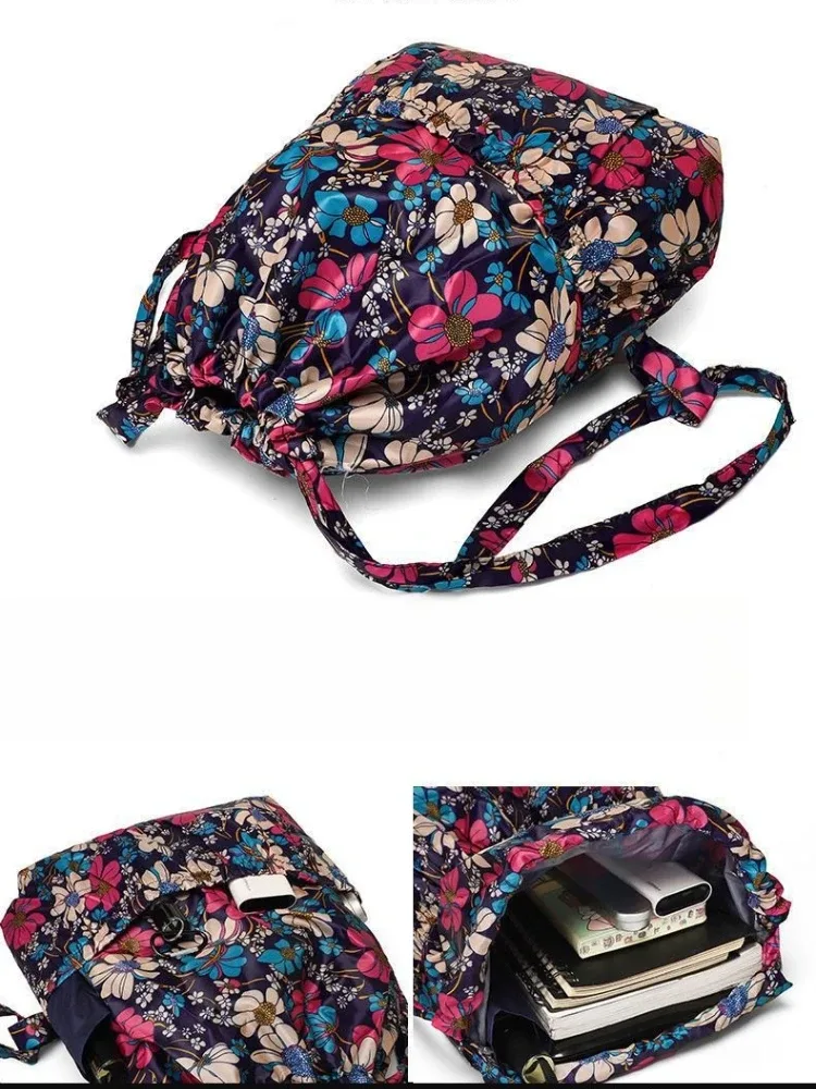 sac à dos de sport de plein air léger de grande capacité, sac à dos polyvalent en nylon avec cordon de serrage pour femmes