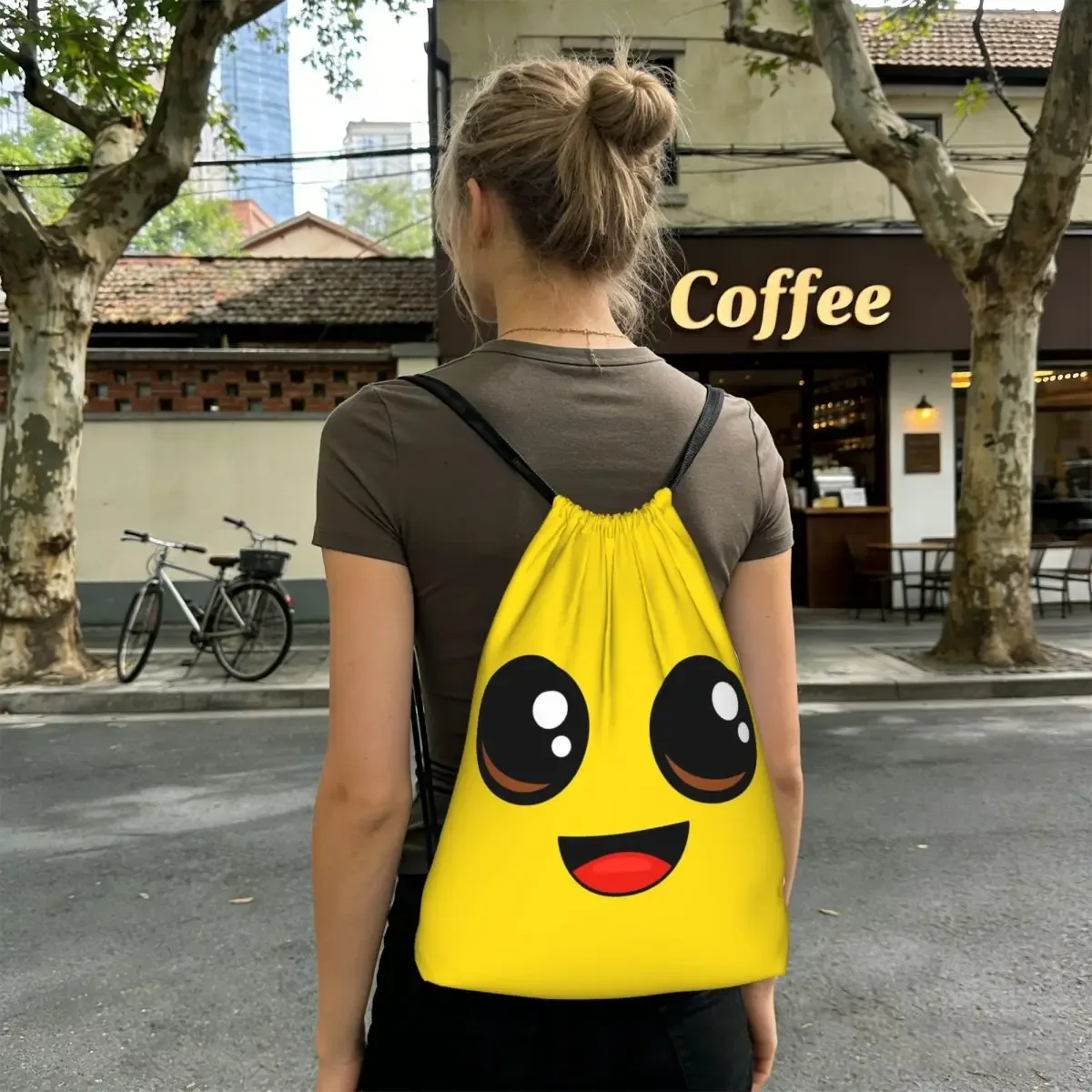 sac à dos à cordon de serrage avec personnage banana peely battle royale, sac de randonnée et de cyclisme, sac de voyage portable à cordon de serrage pour hommes et femmes