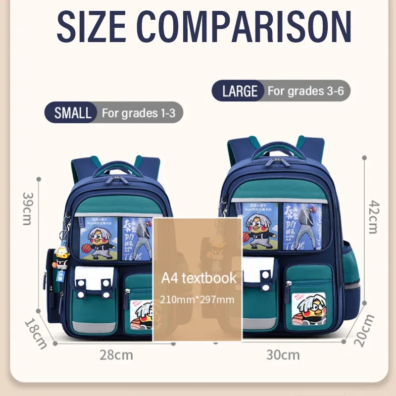 sac à dos d'école primaire pour garçon et fille, cartable de dessin animé pour écolier de 1 à 6 ans, nouvelle collection
