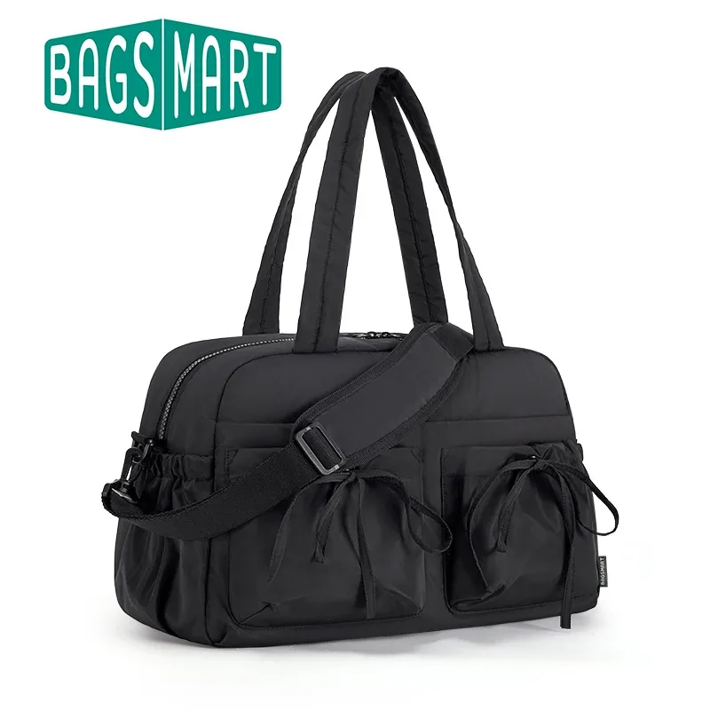 BAGSMART Boston Bag pour femme, sac polochon avec poche humide, sac à bandoulière étanche pour week-end de plage, sacs à main essentiels de voyage