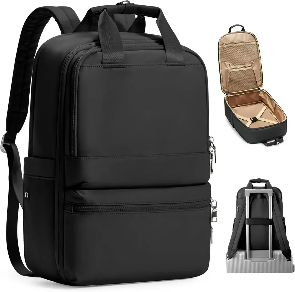 sac à dos de voyage avec port de charge usb et compartiment à chaussures, compatible bagage cabine tsa, pour ordinateur portable 15,6 pouces