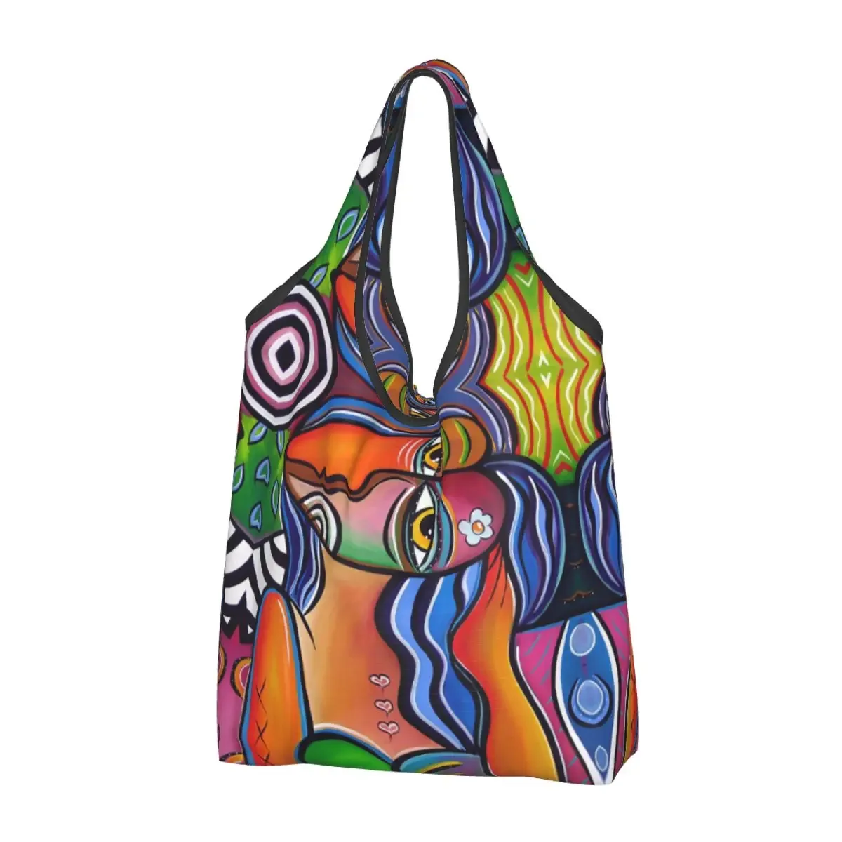 personnalisé drôle espagne pablo picasso guernica shopping sac fourre-tout portable épicerie shopper sac à bandoulière