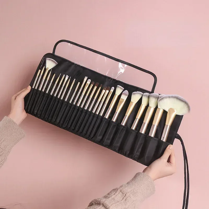 sac de rangement pour pinceaux de maquillage professionnel, sac de rangement pour pinceaux de maquillage pour femmes, organisateur de voyage, sac de beauté pliable et portable
