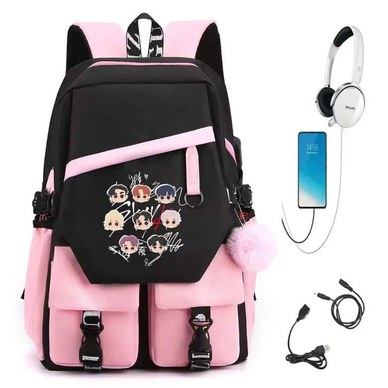 nouveau straykids sac à bandoulière étudiant sac à dos sac de loisirs voyage sac à dos skzoo sacs d'école garçons filles adolescents bookbag