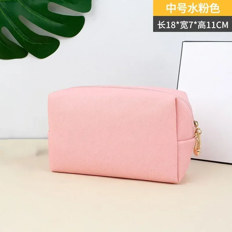 sac à cosmétiques de voyage en cuir pu pour femmes et filles, sac de maquillage, trousse de toilette, sac à main de rangement, poudres de maquillage