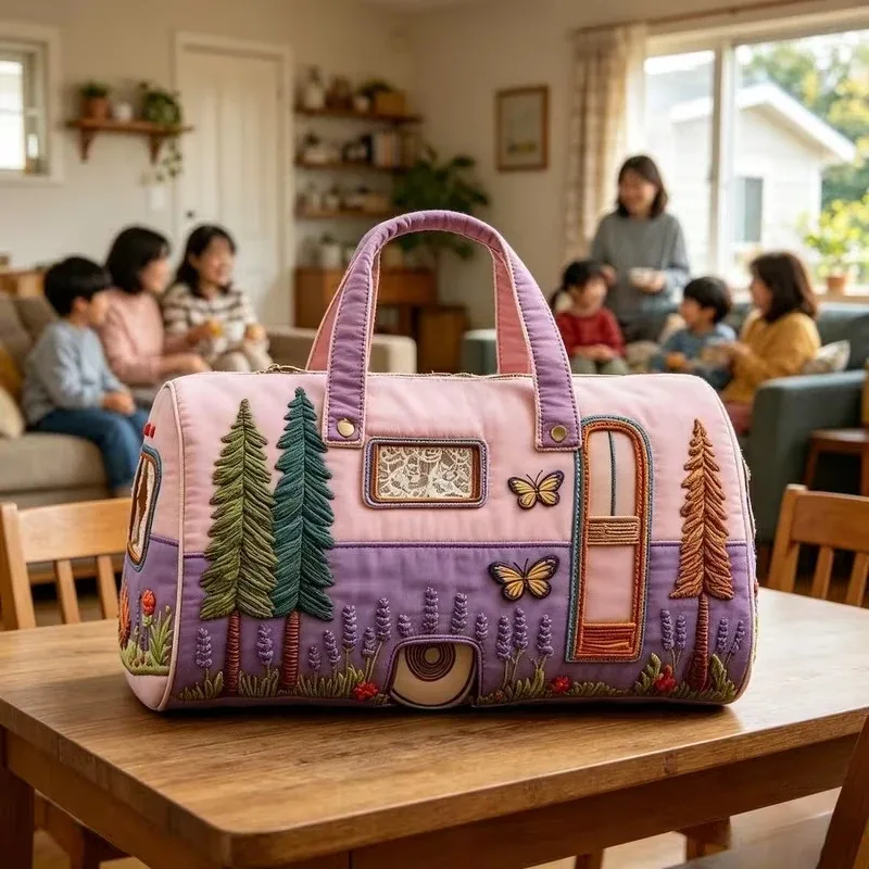 sac de sport multifonctionnel imprimé numériquement en 3d pour courtes distances, sac fourre-tout de voyage imprimé bus rétro bohème