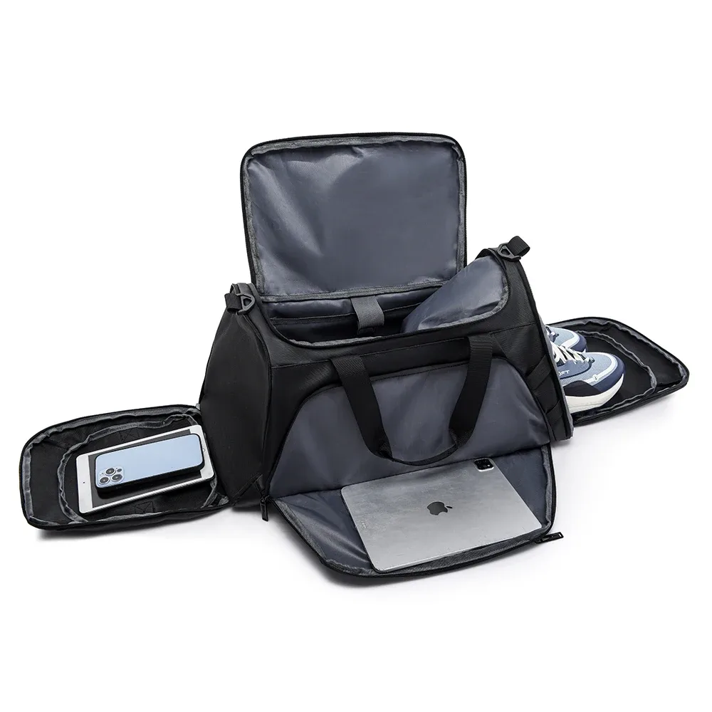 sac de fitness de voyage avec compartiment à chaussures indépendant hydrofuge de grande capacité, sac à bandoulière pour hommes et femmes, sac à bagages multifonctionnel