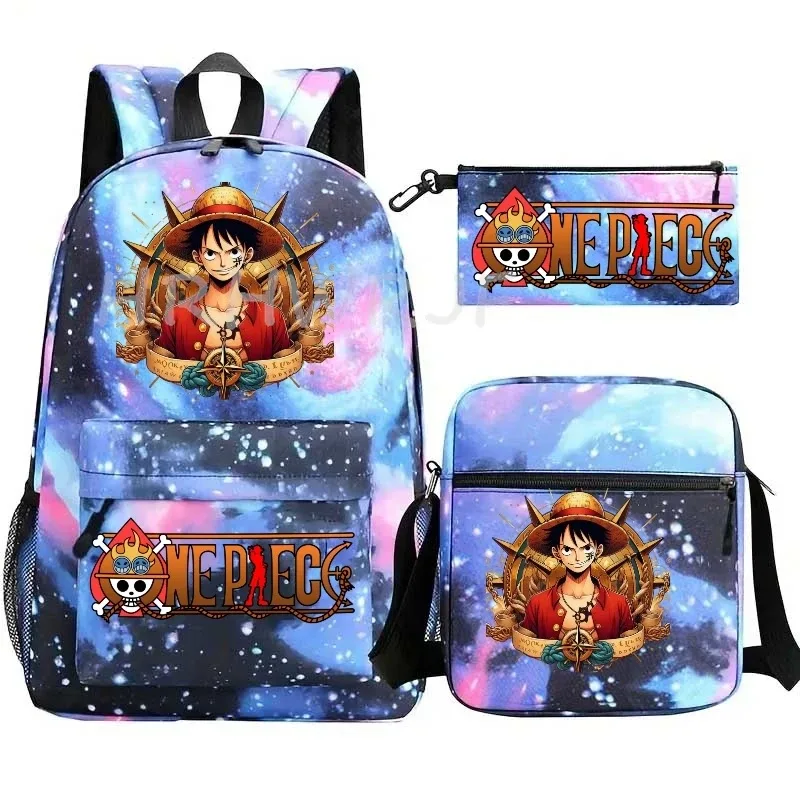 sac à dos one piece avec sacs à bandoulière monkey d luffy, sac à dos pour ordinateur portable, sac de voyage pour étudiants, sac à dos lavable