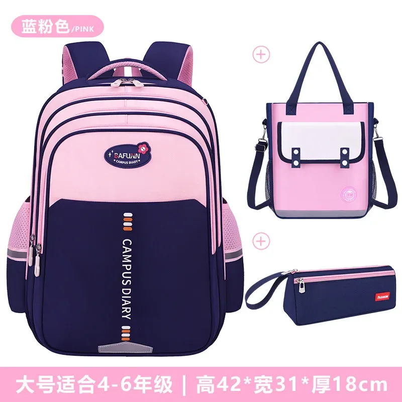 sac à dos 3 pièces/ensemble avec sac à main et trousse à crayons, grande capacité, sac de voyage, sac d'école pour étudiants, sac d'école primaire en nylon imperméable