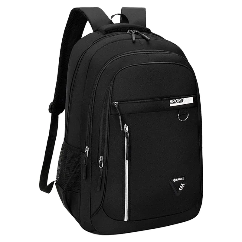 sac à dos noir sportif tendance avec détails multicolores pour un usage quotidien, voyage scolaire, sac pratique et durable de grande capacité
