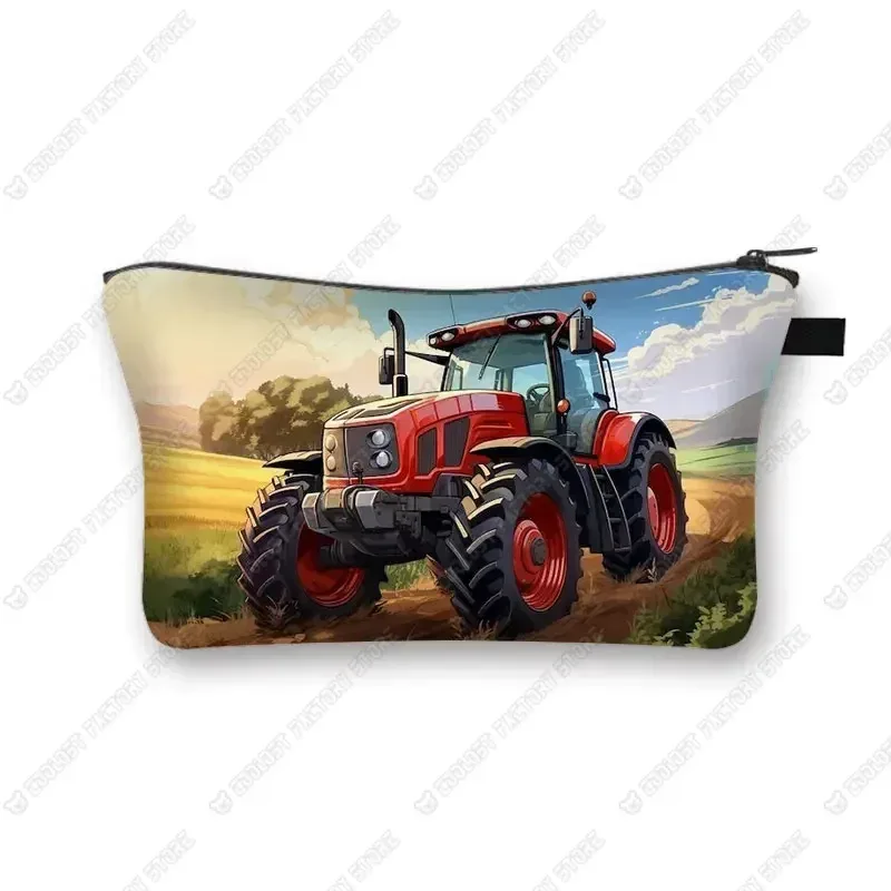 trousse de maquillage de ferme pour femme, jeu avec le tracteur, boîte de maquillage, stockage de poudres, portefeuille pour femme, étui cosmétique, récolte