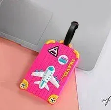 étiquette de bagage portable en pvc, porte-étiquette d'adresse de valise, sangle de bagage, étiquettes de nom de bagage, accessoires de voyage