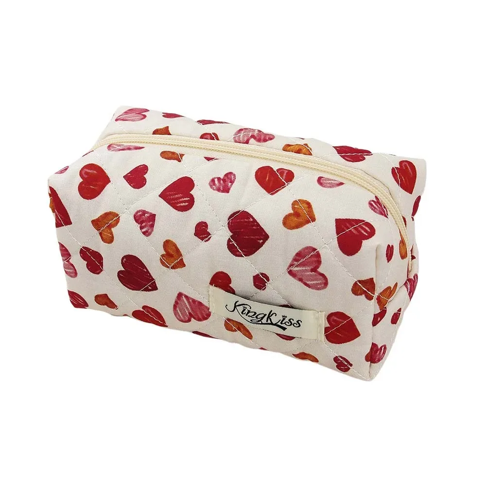 trousse de maquillage matelassée en coton imprimé floral, trousse à cosmétiques multifonctionnelle à imprimé léopard, portefeuille de voyage de plusieurs tailles