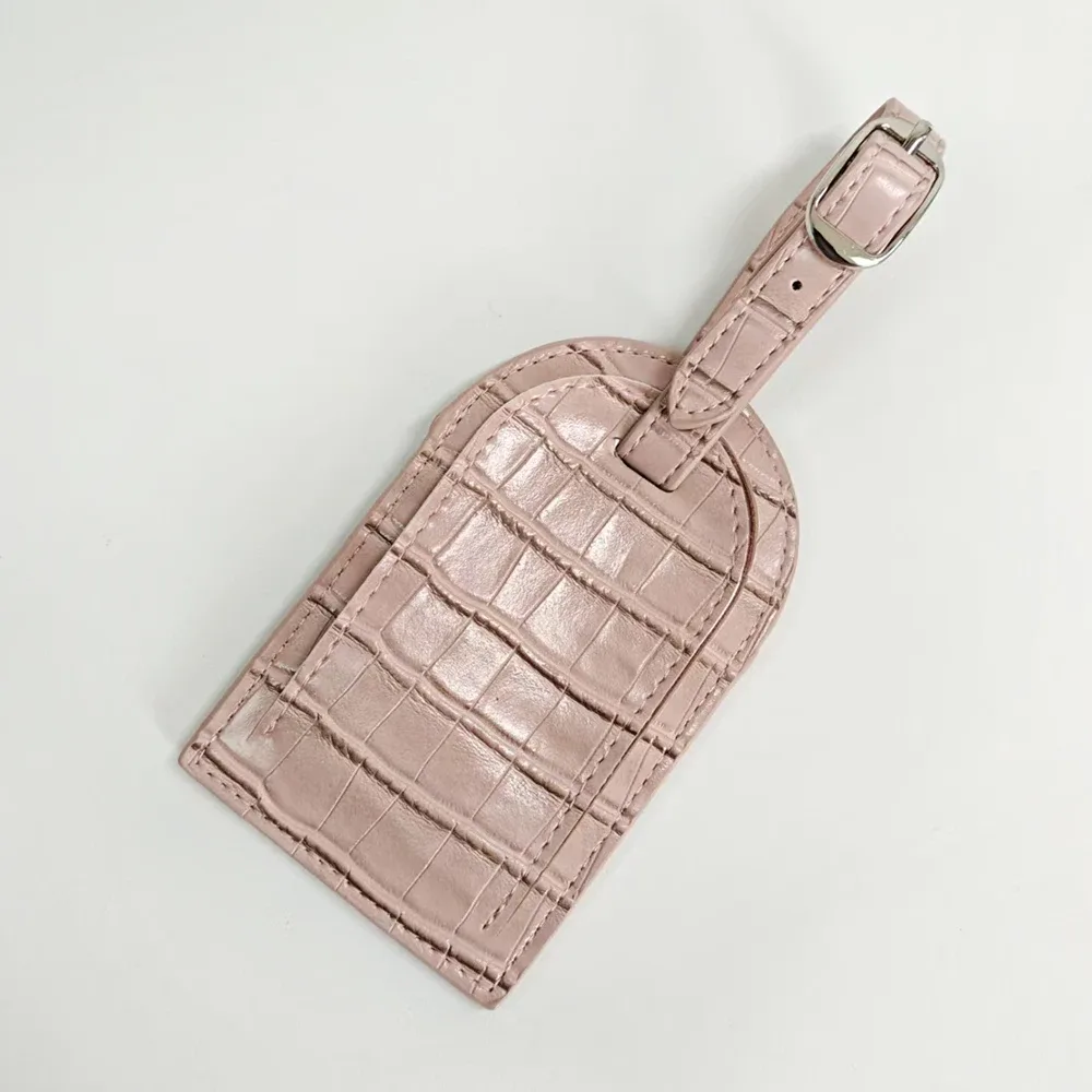 ensemble de porte-passeport et étiquette de bagage en cuir pu, motif crocodile, personnalisable avec lettre, accessoires de voyage de luxe