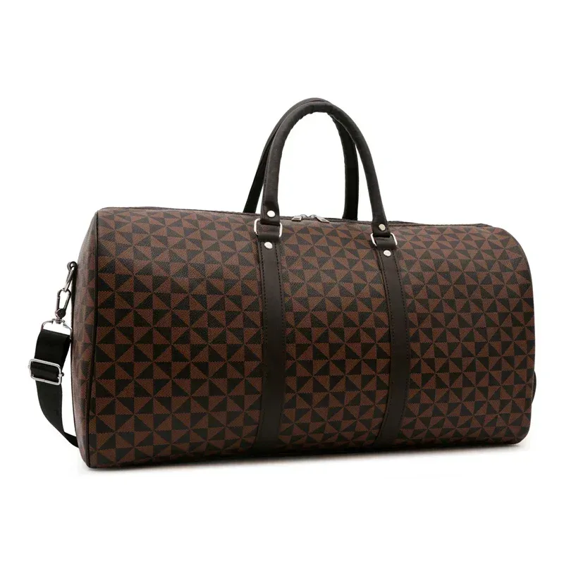 sacs de voyage rétro géométriques exquis en pu pour femmes, sacs de voyage de grande capacité, sacs à bandoulière classiques de haute qualité aux couleurs assorties, 2026