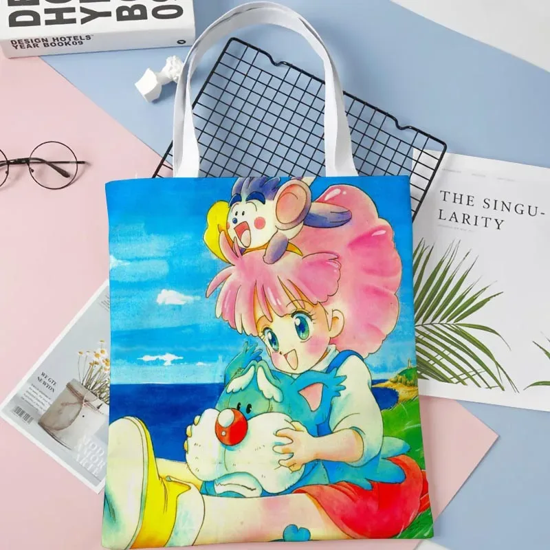 sac fourre-tout minky momo anime pour femme, sacs à provisions réutilisables, sac à main, cuillère à soupe, pliable, coton, initié au gril, fille, 1016wjy