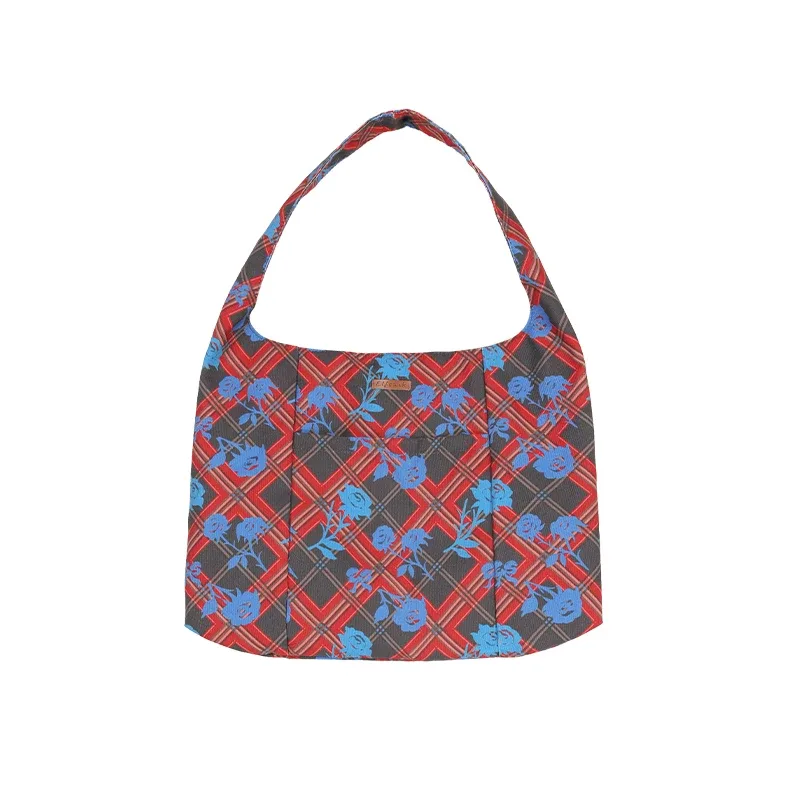 elfsack 2025 hiver nouveautés décontracté y2k dessin animé lapin couleur bloc plaid sac fourre-tout pour femme