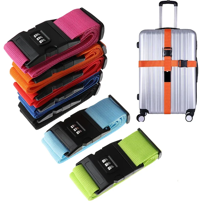 1 sangle de fixation en nylon durable pour bagages, valises, voyages, avec verrouillage sécurisé antivol