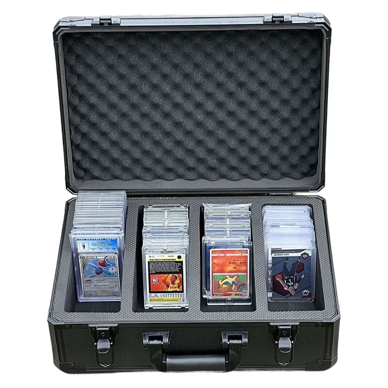 étui de rangement de cartes pour tcg, mtg, yu-gi-oh! & cartes de sport | boîte de rangement de protection portable, valise de cartes à collectionner