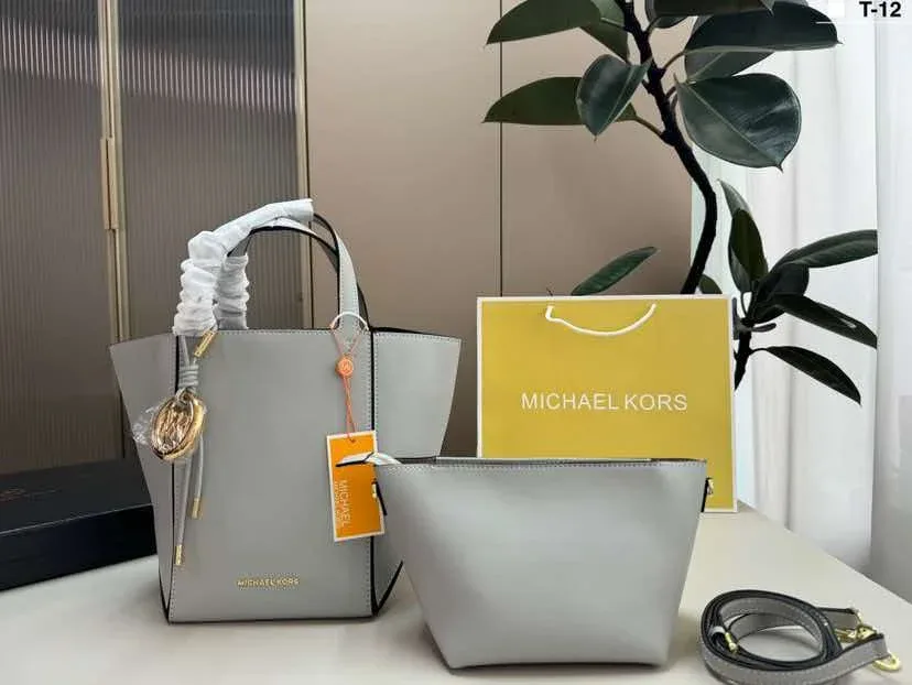 michael kors/michael kors mk 2026 nouveau sac fourre-tout femme en cuir tressé à prix réduit, décontracté, polyvalent, porté main, transformable