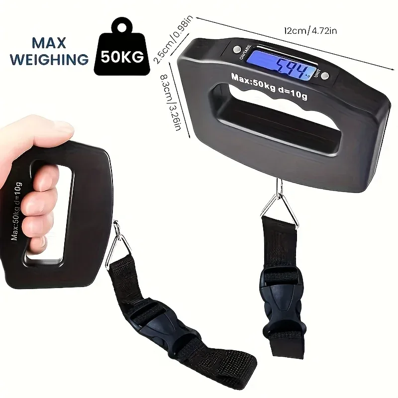 balance numérique portable pour bagages 50 kg, haute précision, électronique, avec écran lcd rétroéclairé pour valise et bagages