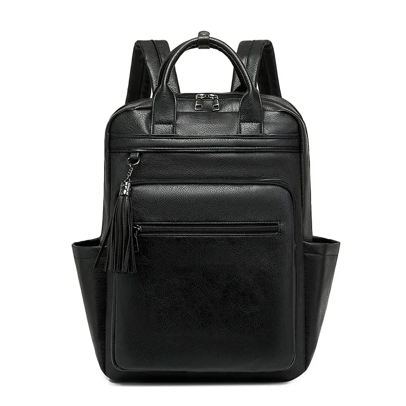 sac à dos cuir pu vintage dames – conçu pour ordinateur 15.6 pouces, parfait comme daypack collège, sac bureau et valise de voyage, détails rétro charmeur, matériaux durables, compartiments, s’adapte à tous les moments