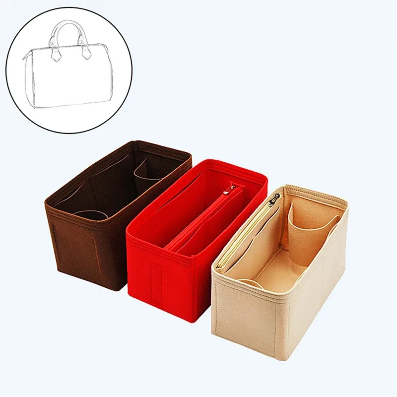 sac à main en feutre pour insertion de gril, sacoche pour cosmétiques portables, accessoire de voyage, 25, 30, 35