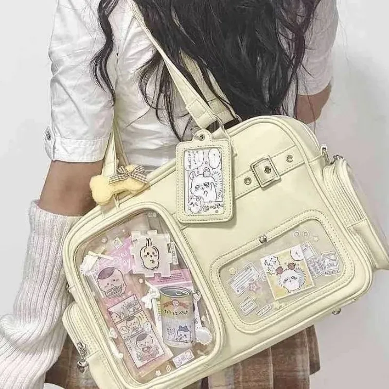 sac fourre-tout japonais, sac à bandoulière de concert à la mode, sac à dos pour étudiant, messager transparent multi-poches
