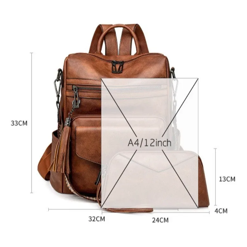 sac à dos d'hiver pour femmes, sac rétro européen à deux épaules, sac composite de luxe en pu, sac à bandoulière simple pour les déplacements, sacs de voyage de loisirs