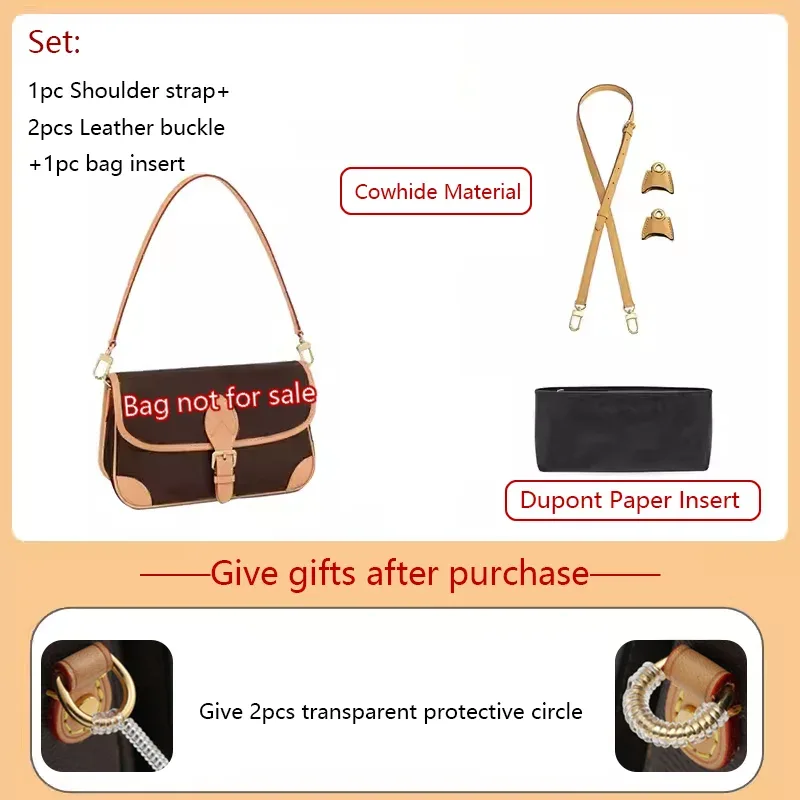 sangle de sac en peau de vache pour sac lv diane, sangle de sac à bandoulière, sangle de sac à bandoulière, accessoire de remplacement de sac durable en cuir véritable