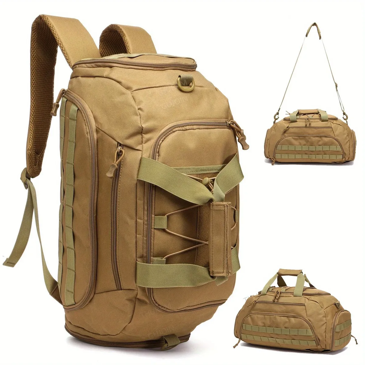 sac à dos de sport tactique 3 en 1 avec compartiment à chaussures, sac polochon convertible pour hommes et femmes, sac de voyage de nuit pour week-end