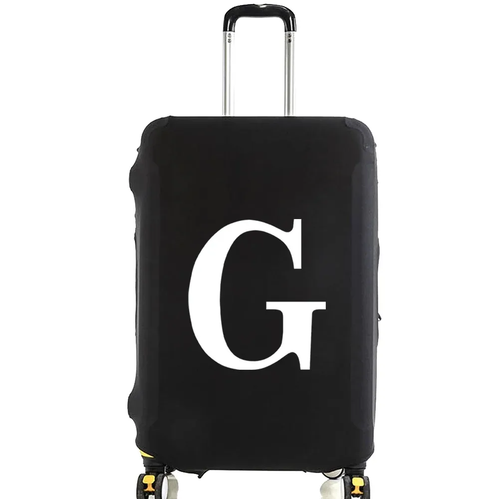 juste de bagage unisexe avec motif de lettre blanche, sacs à poussière élastiques, valise à roulettes, étui à la mode, accessoires de voyage, 18 "-32"