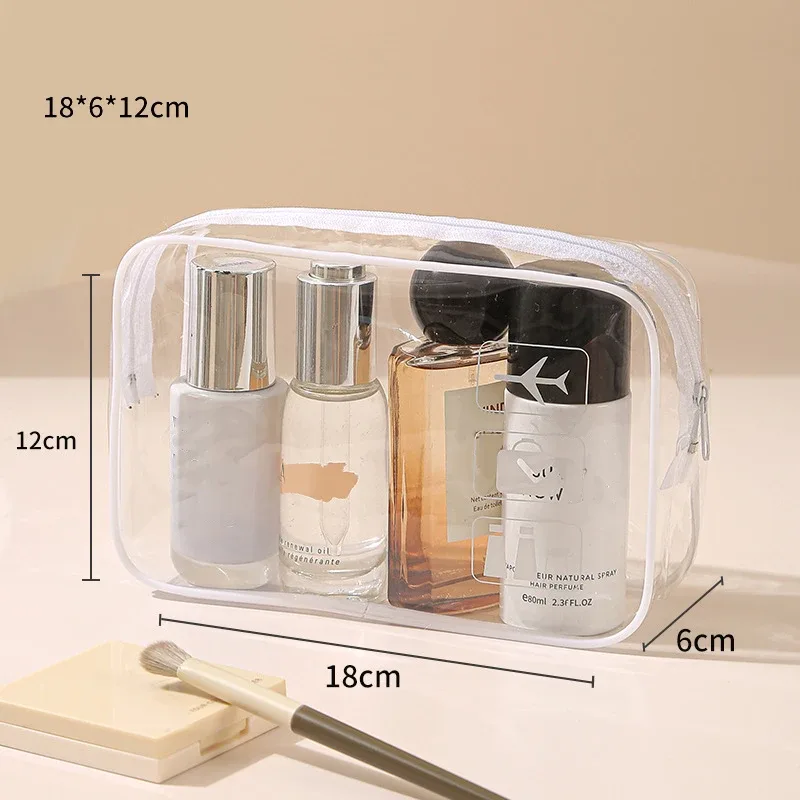 【a6l】trousse de toilette transparente en pvc durable, organiseur de maquillage et cosmétiques de voyage avec fermeture à glissière, accessoire de voyage