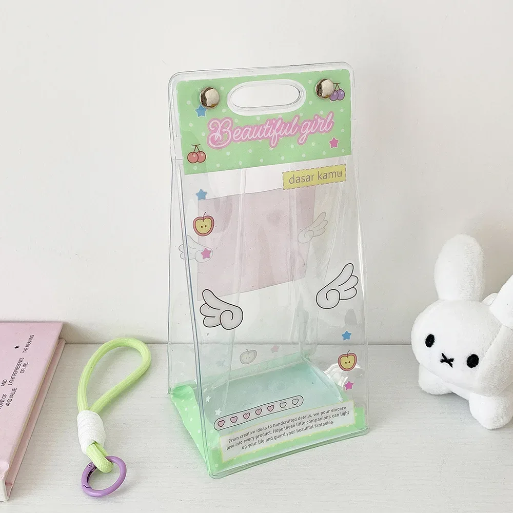 sac de rangement transparent pour poupée avec ailes d'ange, sac à bandoulière mignon pour fille, sac de présentation pour figurines décoratives, accessoires et cadeaux