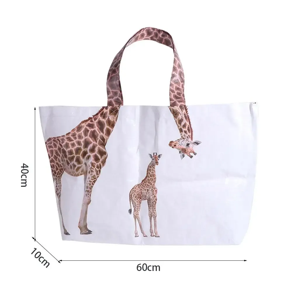 sac de courses à bandoulière motif girafe, grande capacité, sac écologique portable, sac à main écologique, sac tissé, sac de voyage