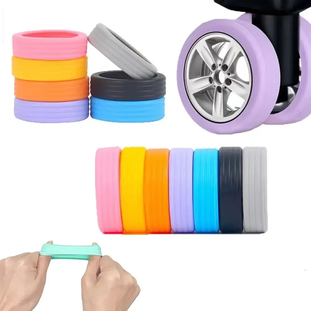 protection de roulettes de valise en silicone, housse silencieuse pour roulettes, réduit l'usure et le bruit des roues