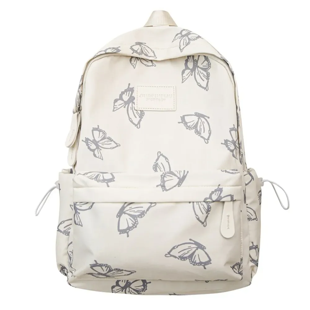 petit sac à dos papillon simple style coréen, couleur unie, avec fermeture éclair, sac à bandoulière, plusieurs poches, sac à dos sport décontracté, voyage