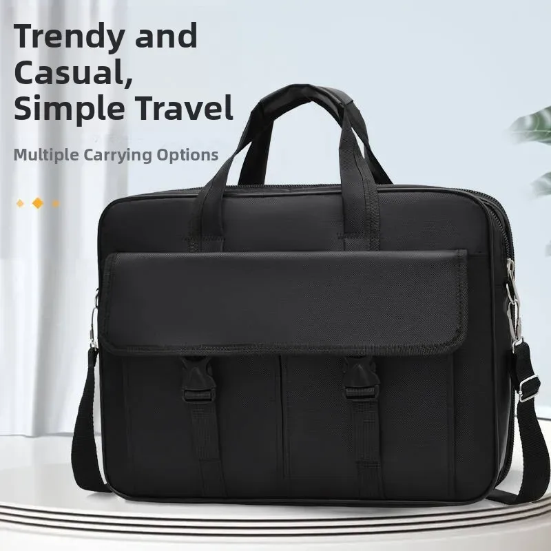 sac à main pour homme en tissu oxford grande capacité, sac d'affaires portable, imperméable, résistant à l'usure, sac à bandoulière pour ordinateur portable pour les affaires